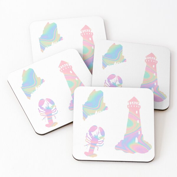Item preview, Pink Holographic State of Maine Sticker Pack  designed and sold by Dalaura.