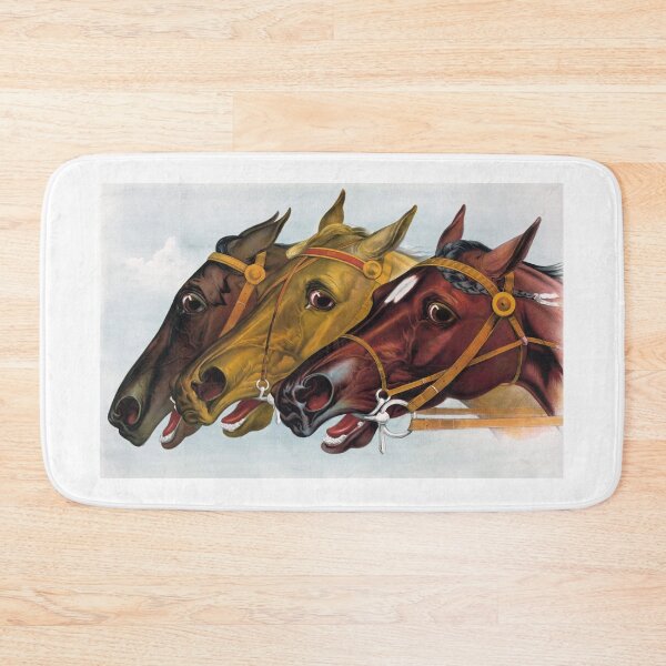 Item preview, Vintage painting of three horse heads neck and neck designed and sold by cjgraphic.
