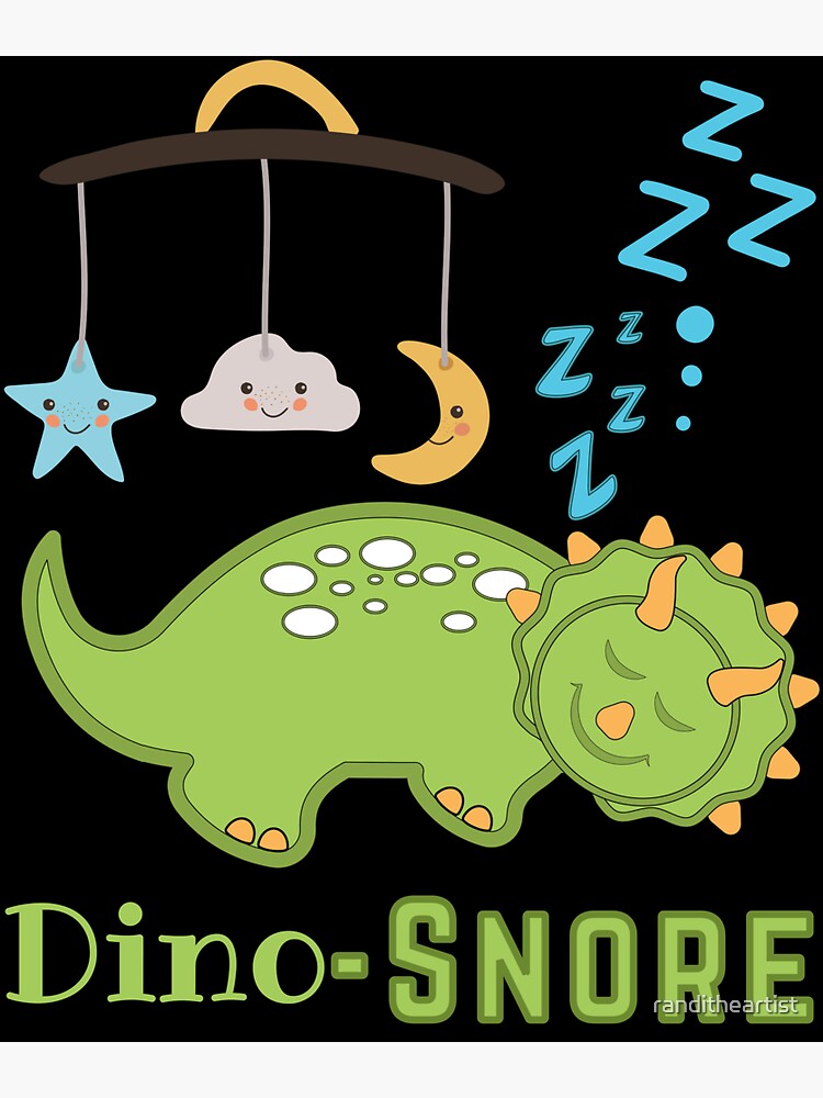 Sleeping Dino-Snore, lindo diseño de dinosaurio para niños Pegatina