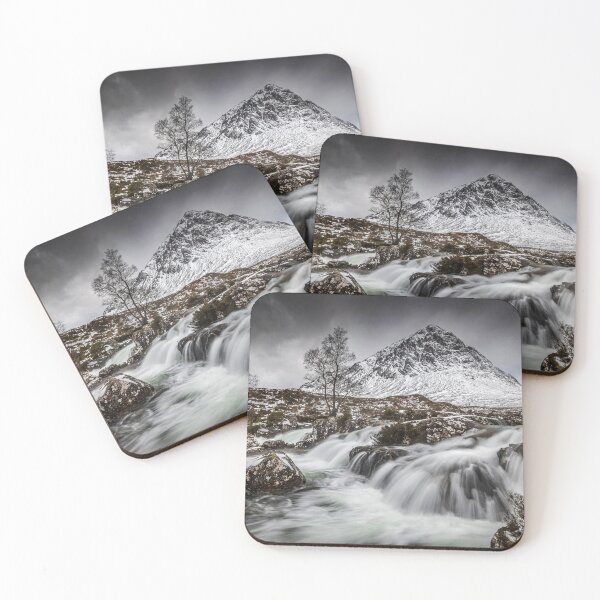 Item preview, Buachaille Etive Mor Mountain and Coupall River Falls in the Snow designed and sold by Tony North.