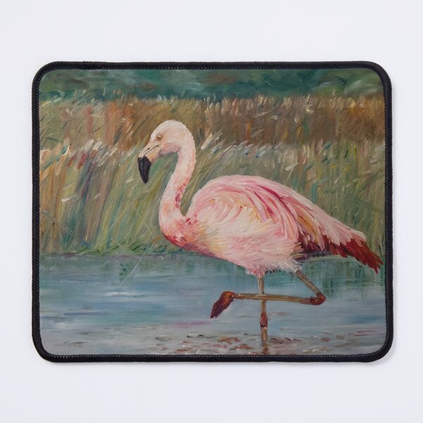 Item preview, Pink flamingo on the Muga River  designed and sold by Natalia_Shchip.