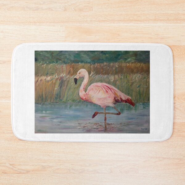 Item preview, Pink flamingo on the Muga River designed and sold by Natalia_Shchip.