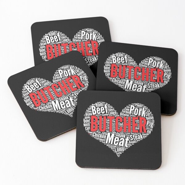 Item preview, Butcher Heart Shape Word Cloud Design Meat Lover print designed and sold by theodoros20.