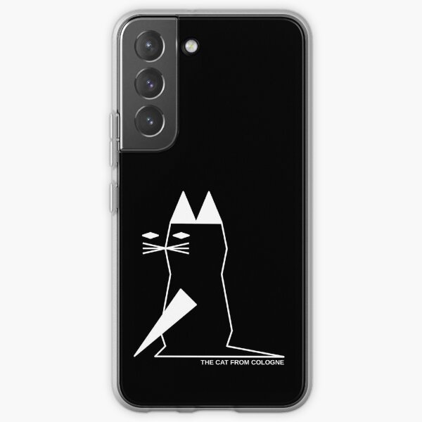 The Cat From Cologne - White on Black Samsung Galaxy Soft Case