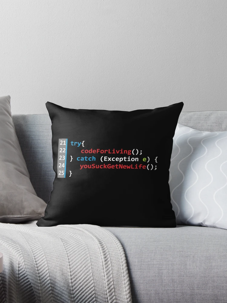 Thumbnail 1 of 4, Pillow, Computer Geek Code For Living designed and sold by ComputerGeeksTs.