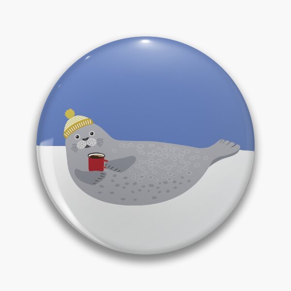 Item preview, Cute seal and lettering a cup of happiness  designed and sold by Darina Gulbina.