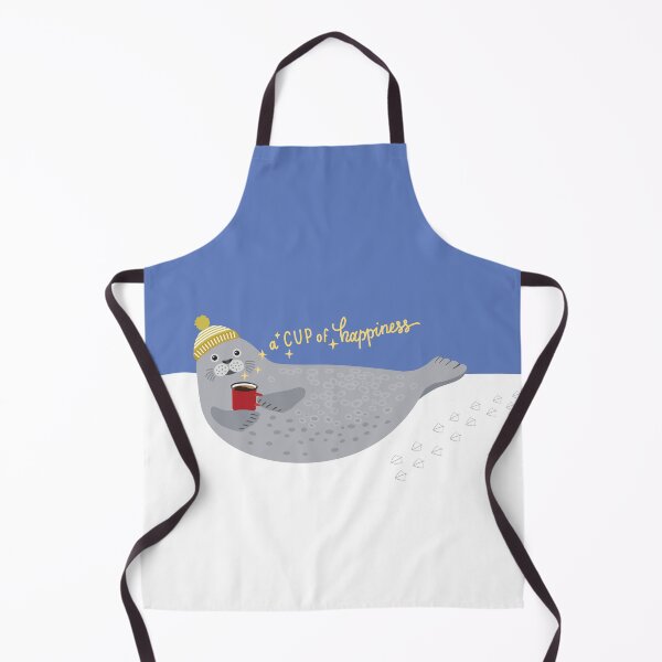 Item preview, Cute seal and lettering a cup of happiness designed and sold by Darina Gulbina.