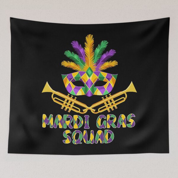 Item preview, Funny Mardi Gras Squad Festival Mask Design designed and sold by TrendingTees4u.