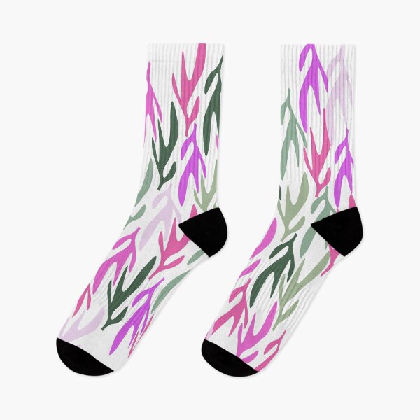 Item preview, Abstract Seaweeds Pattern pink & green colors designed and sold by Orpaz Harush.