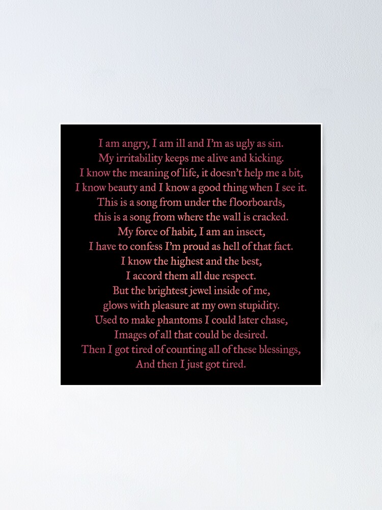 "A Song From Under the Floorboards Magazine (lyrics) 2 v.2" Poster