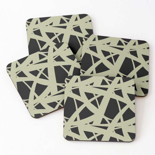 Item preview, Black and Green Abstract Mosaic Pattern 3 Pairs Diamond Vogel 2022 Popular Colour Rediscover 0408 designed and sold by ColorOfTheYears.