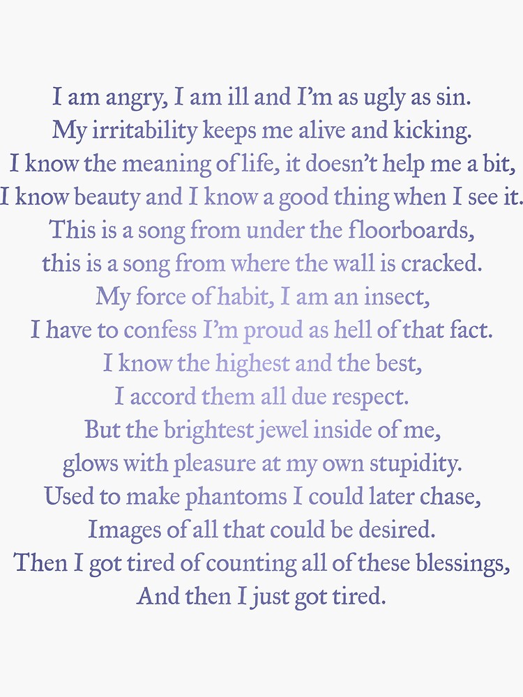 "A Song From Under the Floorboards Magazine (lyrics) 2 v.3" Sticker