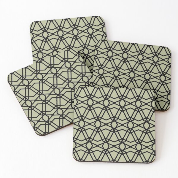 Item preview, Black and Green Line Geometric Pattern Pairs Diamond Vogel 2022 Popular Colour Rediscover 0408 designed and sold by ColorOfTheYears.