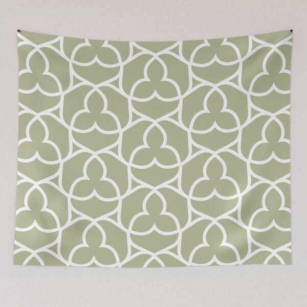 Item preview, Green and White Ornamental Shape Pattern 2 Pairs Diamond Vogel 2022 Popular Colour Rediscover 0408 designed and sold by ColorOfTheYears.