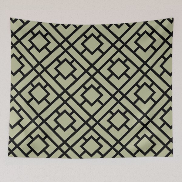 Item preview, Black and Green Tessellation Line Pattern 24 Pairs Diamond Vogel 2022 Popular Colour Rediscover 0408 designed and sold by ColorOfTheYears.