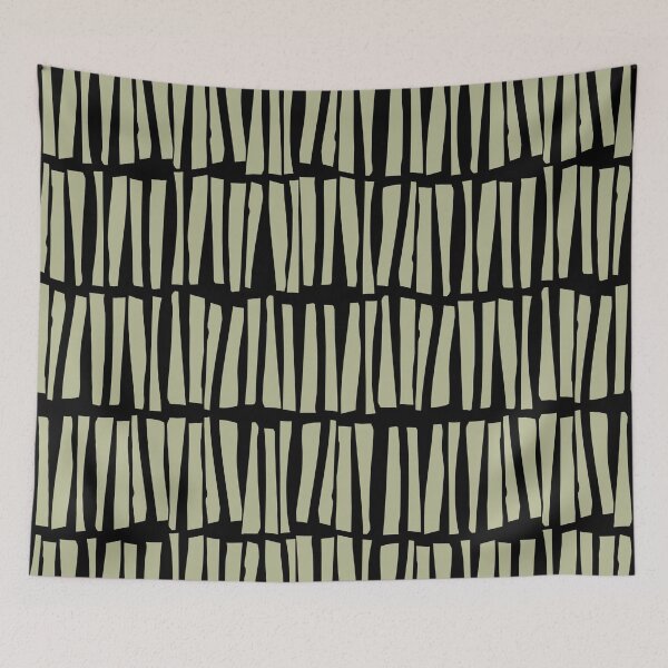Item preview, Black and Green Dash Stripe Line Pattern Pairs Diamond Vogel 2022 Popular Colour Rediscover 0408 designed and sold by ColorOfTheYears.