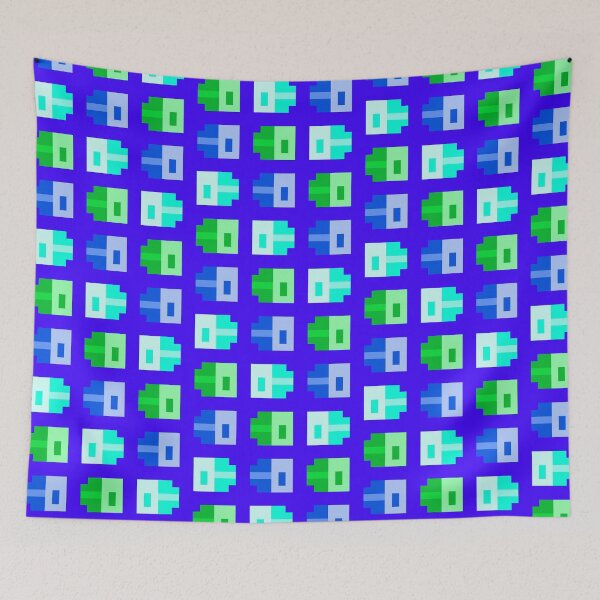 Item preview, Tiny Pixel Fishies, Green Cyan Blue designed and sold by rin3d .