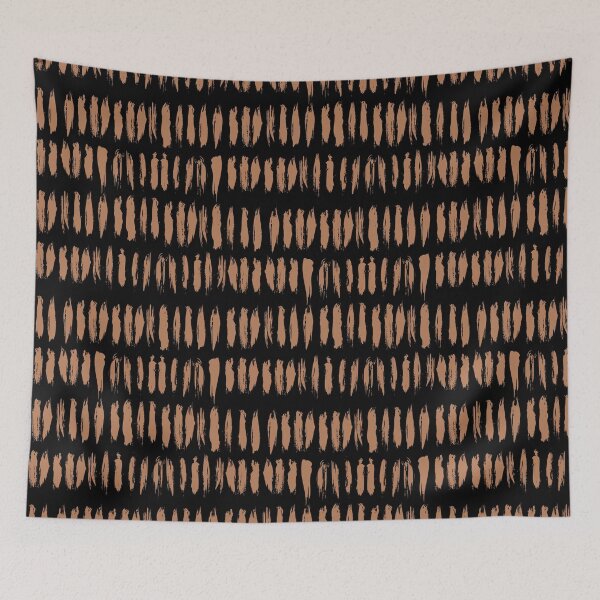 Item preview, Black and Clay Brown Stripe Dash Lines Pattern Pairs Diamond Vogel 2022 Popular Colour Semolina 1011 designed and sold by ColorOfTheYears.