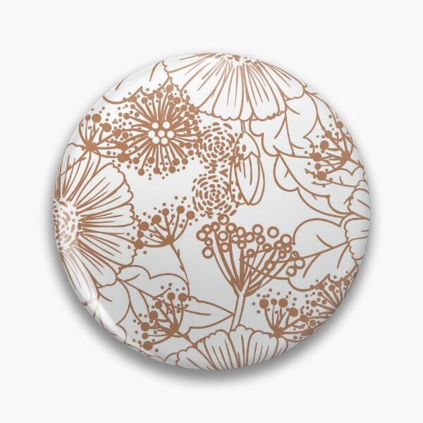 Item preview, Clay Brown and White Hand Drawn Floral Pattern Pairs Diamond Vogel 2022 Popular Colour Semolina 1011 designed and sold by ColorOfTheYears.