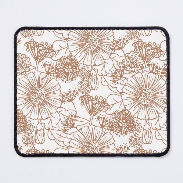 Item preview, Clay Brown and White Hand Drawn Floral Pattern Pairs Diamond Vogel 2022 Popular Colour Semolina 1011 designed and sold by ColorOfTheYears.