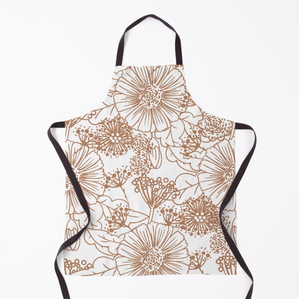 Item preview, Clay Brown and White Hand Drawn Floral Pattern Pairs Diamond Vogel 2022 Popular Colour Semolina 1011 designed and sold by ColorOfTheYears.