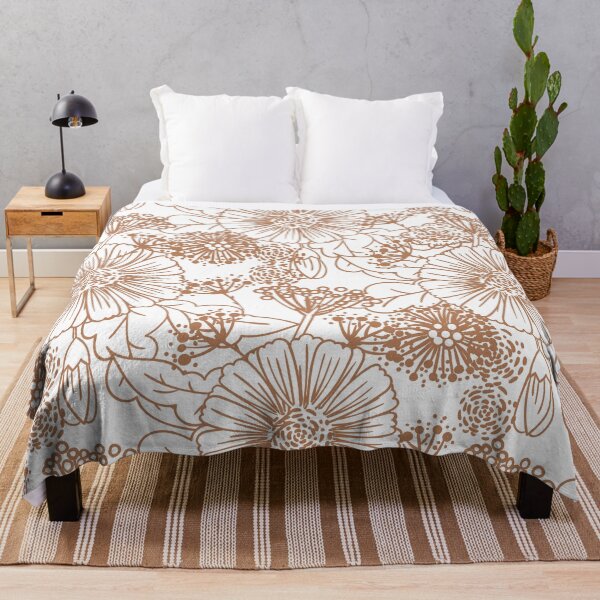 Item preview, Clay Brown and White Hand Drawn Floral Pattern Pairs Diamond Vogel 2022 Popular Colour Semolina 1011 designed and sold by ColorOfTheYears.
