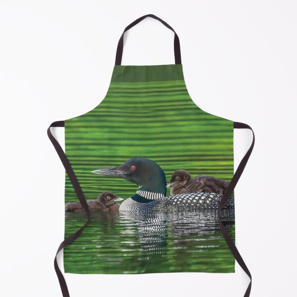 Item preview, Common Loon Family with one Baby Riding on Mom's Back and the other Snuggling designed and sold by LindaCPhoto.