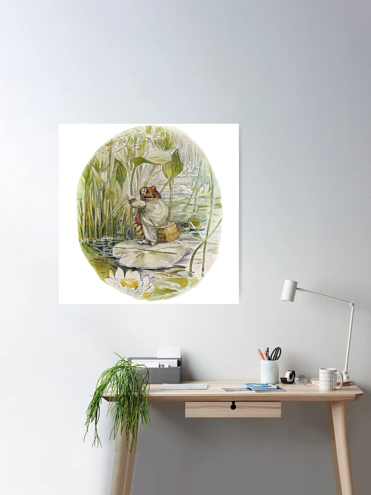 Beatrix Potter Vintage Mr. Jeremy Fisher Frog on Lilly Pad Illustration   Sticker for Sale by Pinkmagenta