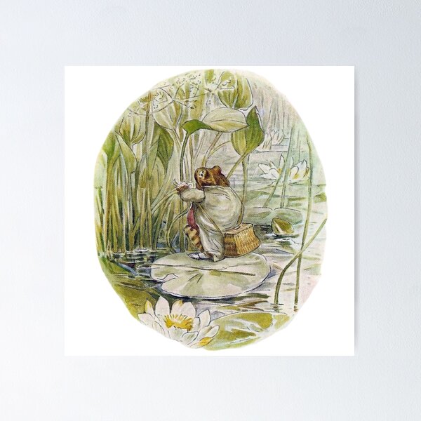 Beatrix Potter The Tale Of Jeremy Fisher British Childrens Book  Illustrations Frog Toad Fishing Vintage Illustration Baby Kids Room Cool  Wall Decor Art Print Poster 12x18 - Poster Foundry