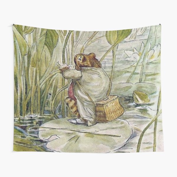 Beatrix Potter Vintage Mr. Jeremy Fisher Frog on Lilly Pad Illustration   Tapestry for Sale by Pinkmagenta