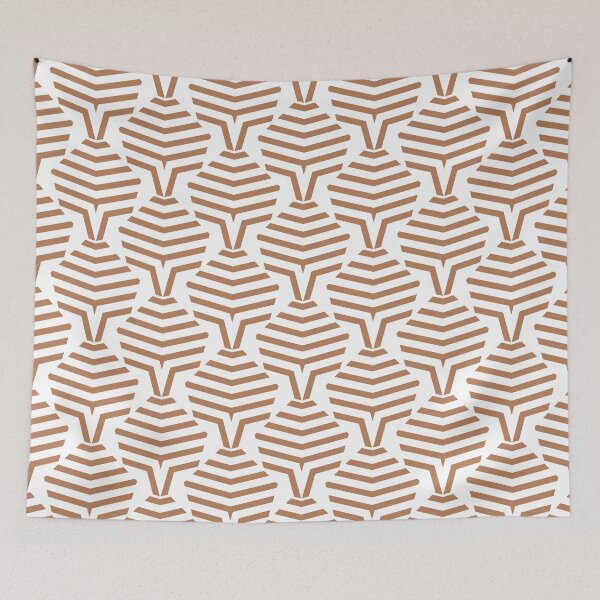 Item preview, Clay Brown and White Stripe Shape Pattern Pairs Diamond Vogel 2022 Popular Colour Semolina 1011 designed and sold by ColorOfTheYears.
