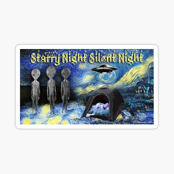 Starry Night Silent Night Sticker