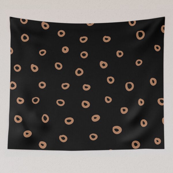 Item preview, Black and Clay Brown Simple Hoop Circle Pattern - Diamond Vogel 2022 Popular Colour Semolina 1011 designed and sold by ColorOfTheYears.
