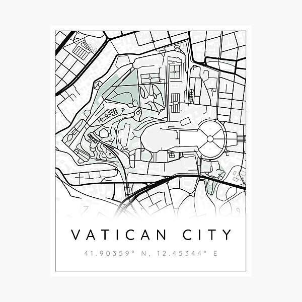 Item preview, Vatican City map Scandinavian style designed and sold by DesireeVDA.