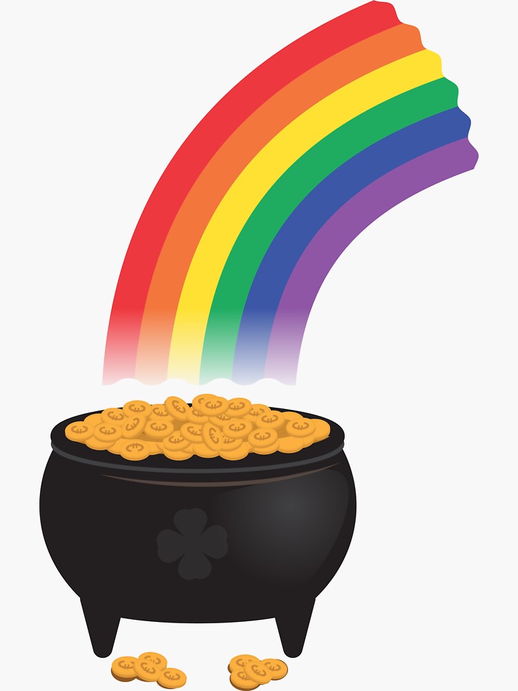 Rainbow & Pot Of Gold Sticker