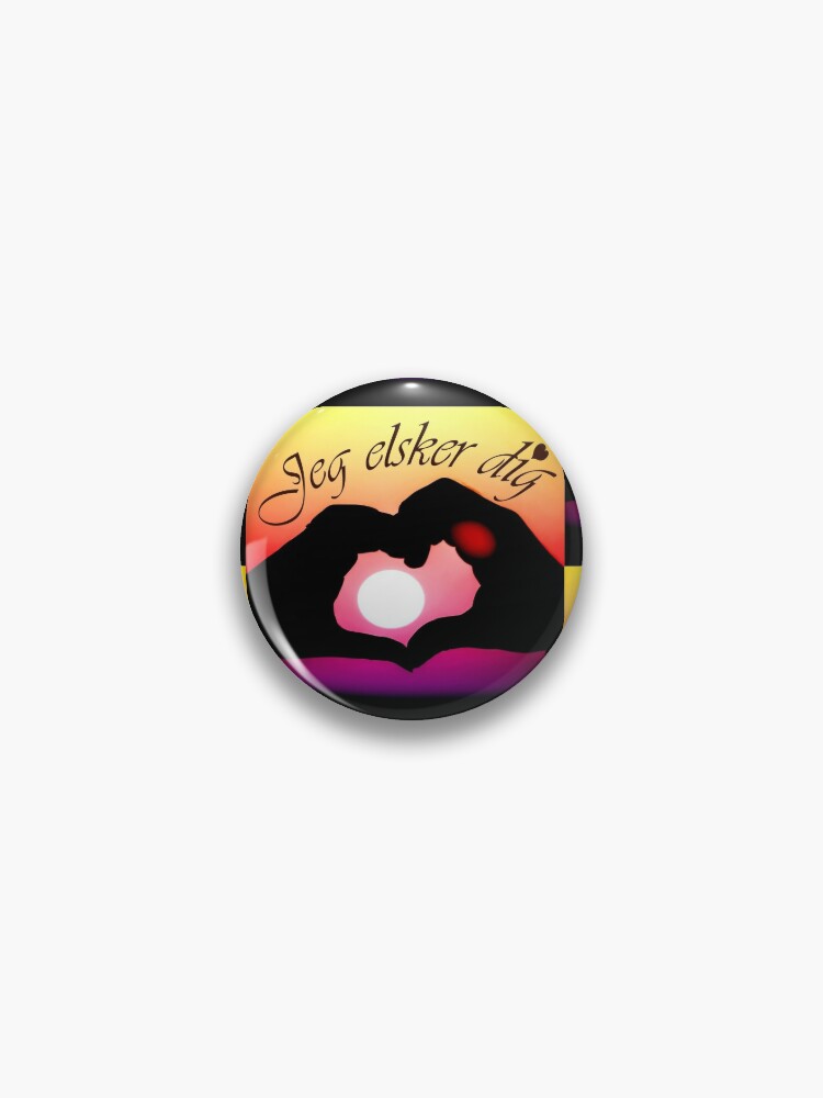 Jeg elsker dig ( I love you in Danish) - Pop art Pin for Sale by Yamy  Morrell Art and Design