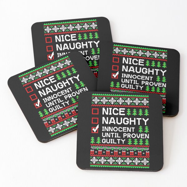 Item preview, Nice Naughty Innocent Until Proven Guilty ugly Christmas designed and sold by shopAOKs.