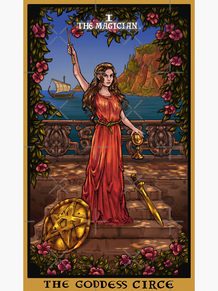 The Goddess Circe The Magician Tarot Card Sticker For Sale By Theghoulishgarb Redbubble 