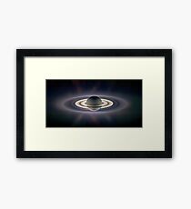 PIA08329: In Saturn's Shadow (Exaggerated Contrast; Cassini, 2006) Framed Print