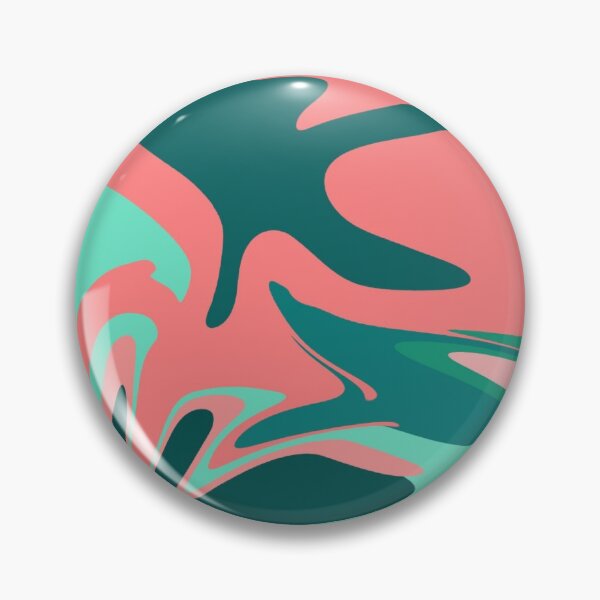 Item preview, Liquid Swirl Contemporary Abstract in Teal Bluestone Salmon Pink designed and sold by Studio  Six.