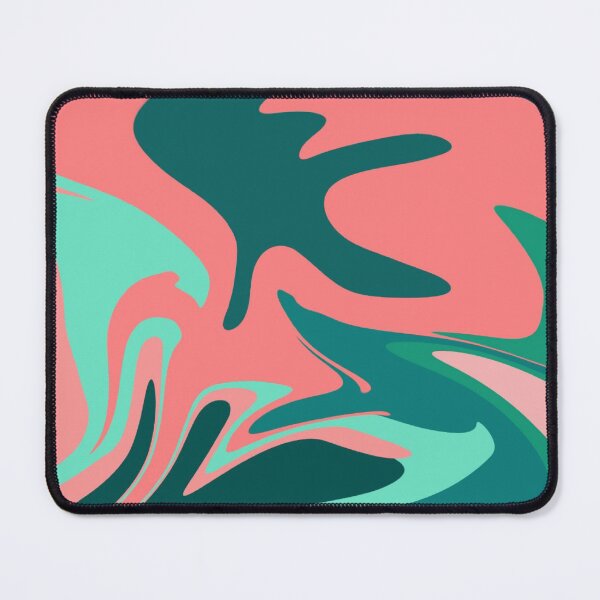 Item preview, Liquid Swirl Contemporary Abstract in Teal Bluestone Salmon Pink designed and sold by Studio  Six.