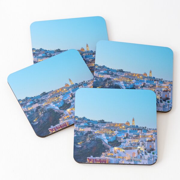 Item preview, Thira in Santorini at twilight designed and sold by vuelo.