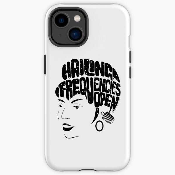 Uhura, Hailing Frequencies Open, Star Trek TOS, Starfield (light backgrounds) iPhone Tough Case