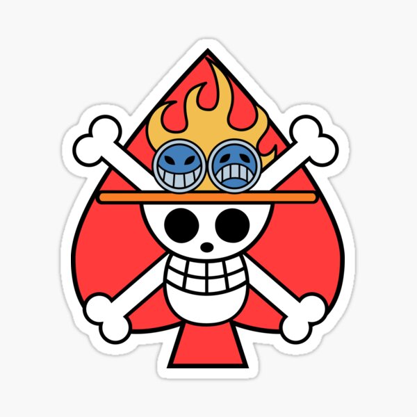 One Piece - Ace's Jolly Roger Sticker for Sale by fidelbd