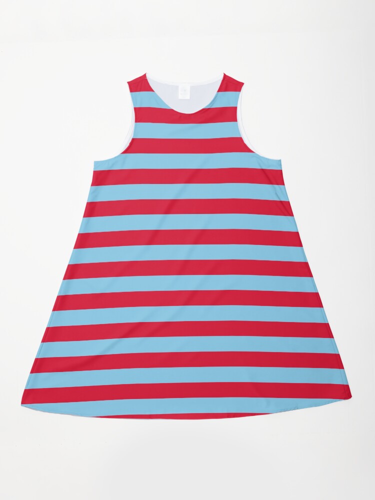 blue and red striped dress Navy Blue Stripe Midi Dress - All Dresses main image 1