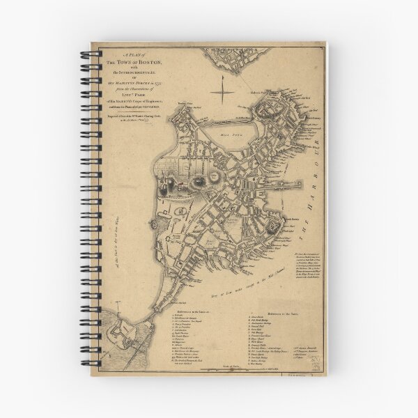 Item preview, Boston original vintage map, 1775 designed and sold by NineJuly.