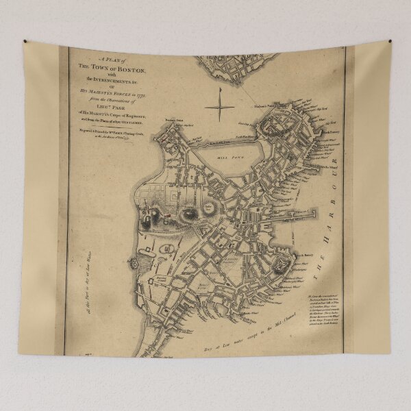 Item preview, Boston original vintage map, 1775 designed and sold by NineJuly.
