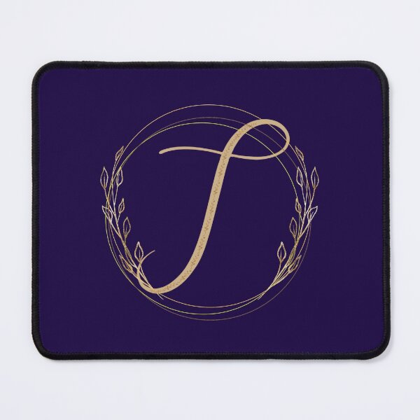 Item preview,  Letter T - Gold Leaves on blue background designed and sold by Rionda.