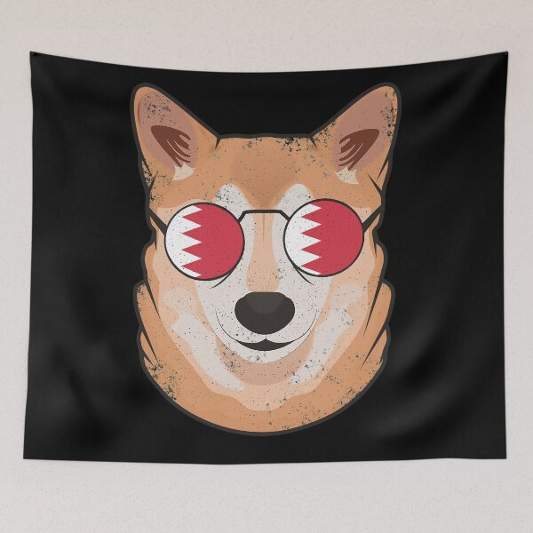 Item preview, Vintage Patriotic Shiba Inu Bahraini Flag designed and sold by feether-store.