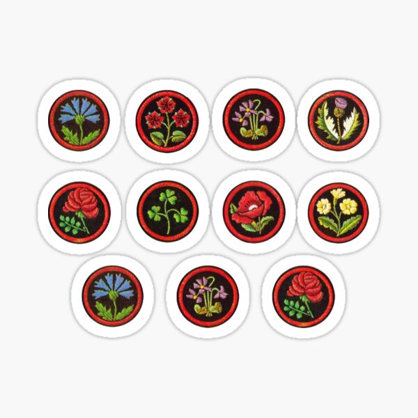 Item preview, Flora and Fauna, Floral Embroidery, Sticker Sheet designed and sold by elevens.